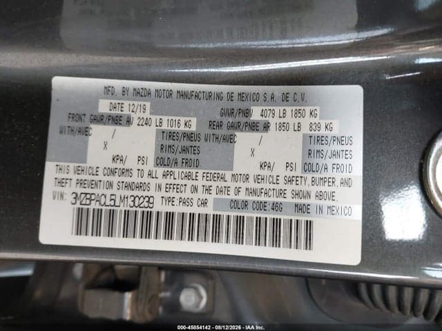 2020 MAZDA MAZDA3 SELECT PACKAGE 9