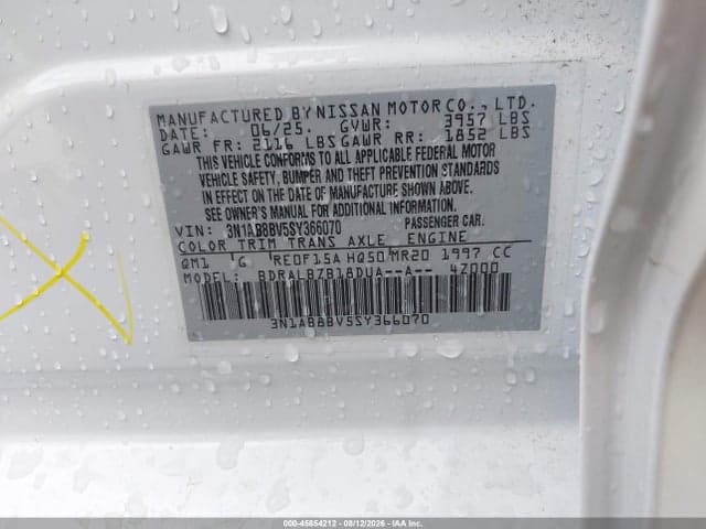 2025 NISSAN SENTRA S 9