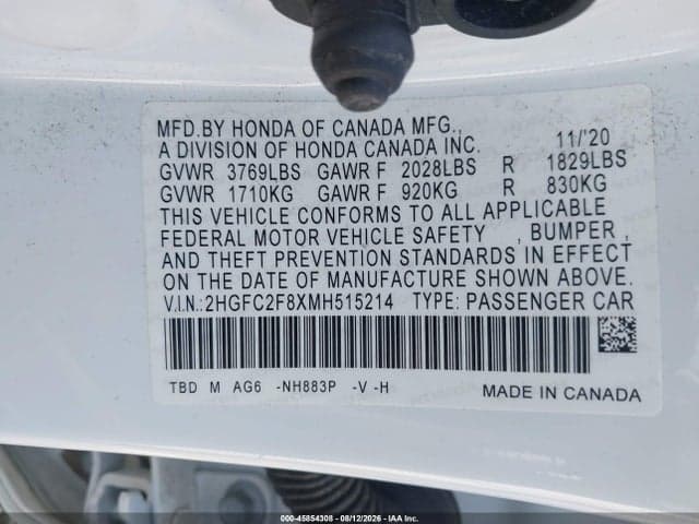 2021 HONDA CIVIC SPORT 9