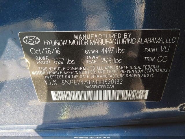 2017 HYUNDAI SONATA SE 9