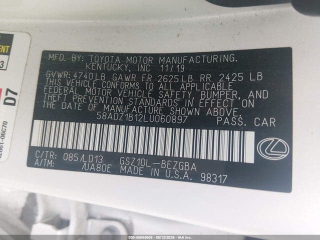 2020 LEXUS ES 350 9