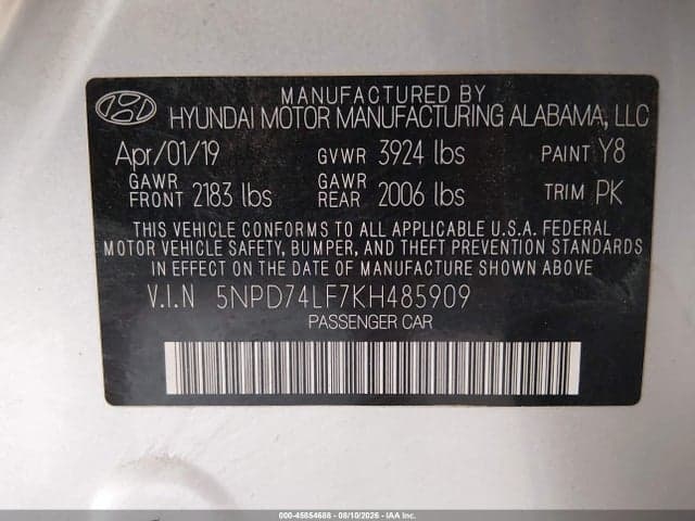 2019 HYUNDAI ELANTRA SE 9