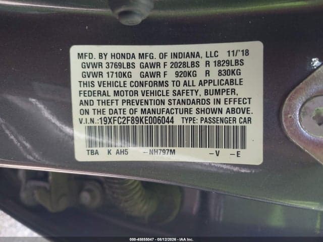 2019 HONDA CIVIC SPORT 9
