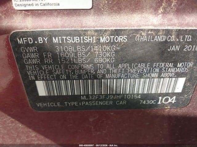 2018 MITSUBISHI MIRAGE G4 ES 9