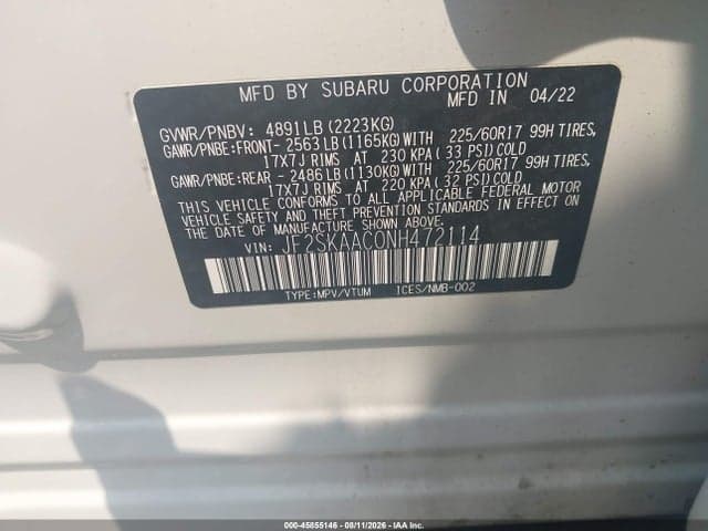 2022 SUBARU FORESTER 9