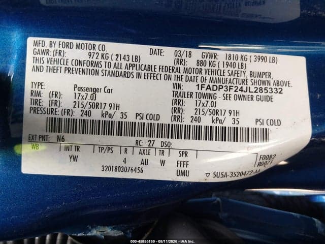 2018 FORD FOCUS SE 9