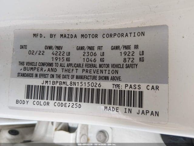 2022 MAZDA MAZDA3 PREMIUM 9