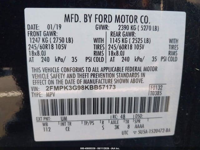 2019 FORD EDGE SE 9
