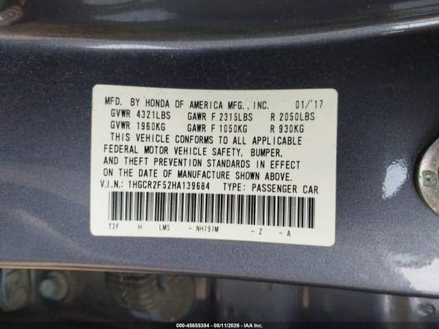 2017 HONDA ACCORD SPORT 9