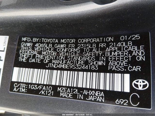 2025 TOYOTA COROLLA SE 9