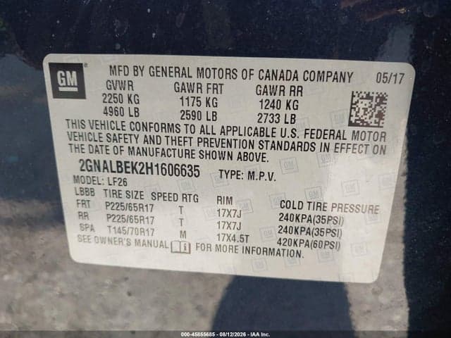 2017 CHEVROLET EQUINOX LS 9