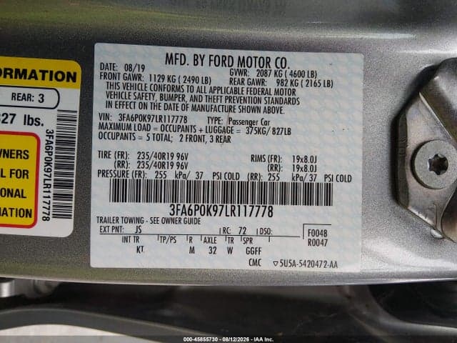 2020 FORD FUSION TITANIUM 9