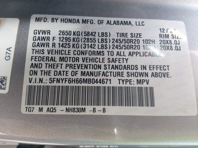 2021 HONDA PILOT AWD TOURING 7 PASSENGER 9