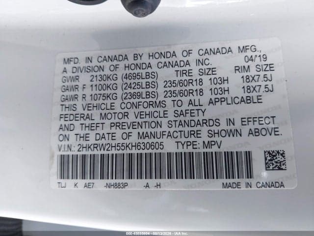 2019 HONDA CR-V EX 9