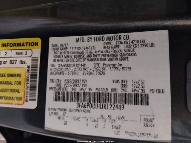 2018 FORD FUSION HYBRID S 9
