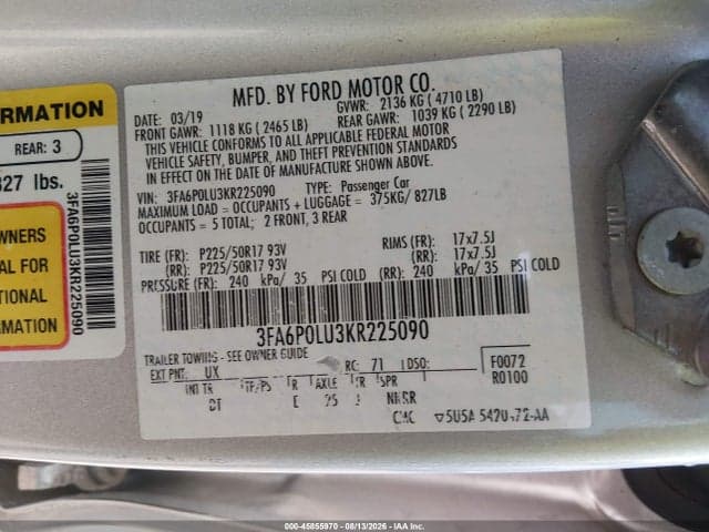 2019 FORD FUSION HYBRID SE 9