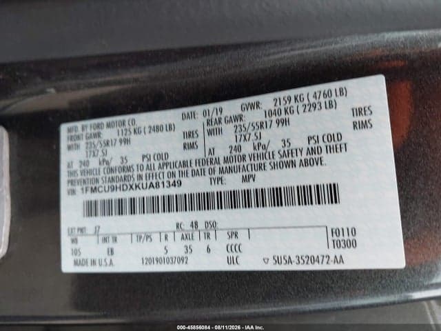 2019 FORD ESCAPE SEL 9