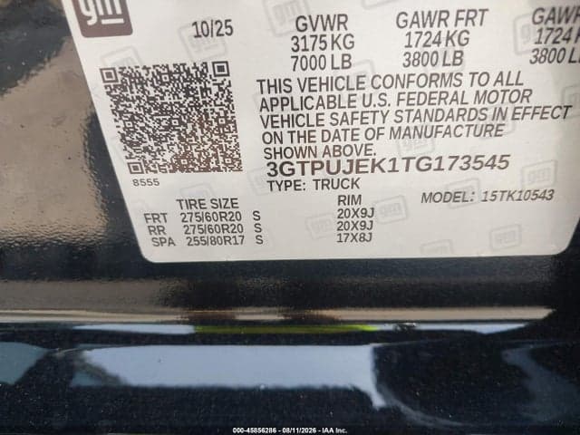 2026 GMC SIERRA 1500 , SHORT BED, ELEVATION, 4WD 9