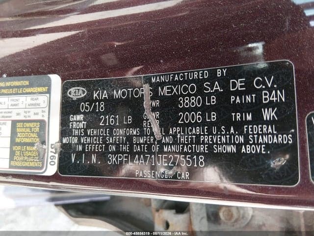 2018 KIA FORTE LX 9