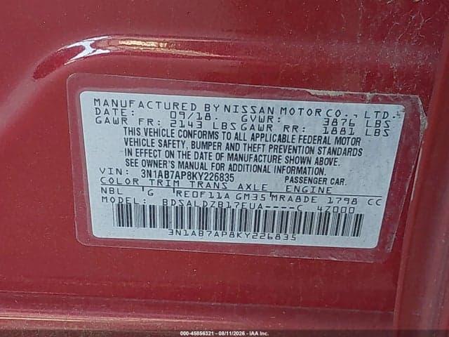 2019 NISSAN SENTRA SV 9