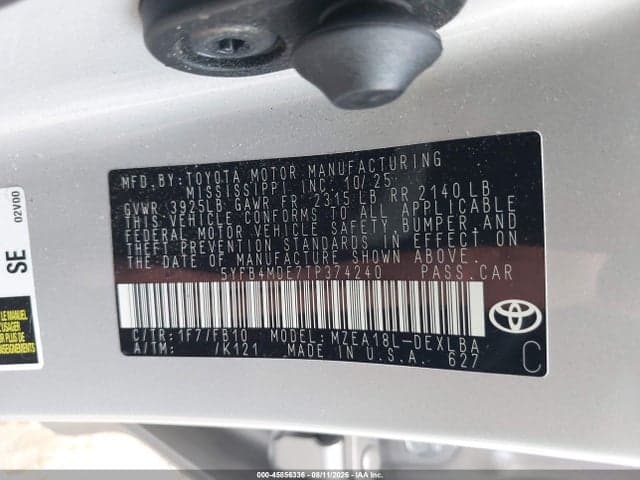 2026 TOYOTA COROLLA LE 9