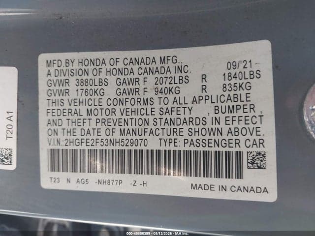 2022 HONDA CIVIC SPORT 9