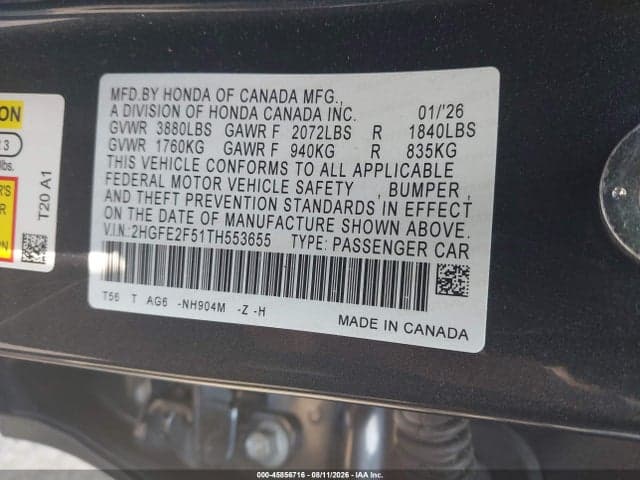 2026 HONDA CIVIC SPORT 9