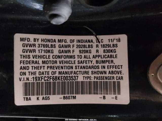 2019 HONDA CIVIC LX 9