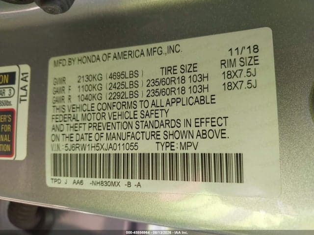 2018 HONDA CR-V EX 9