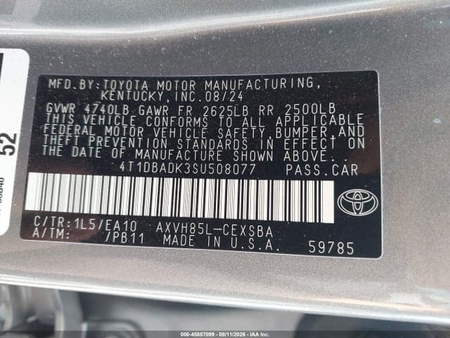 2025 TOYOTA CAMRY SE 9