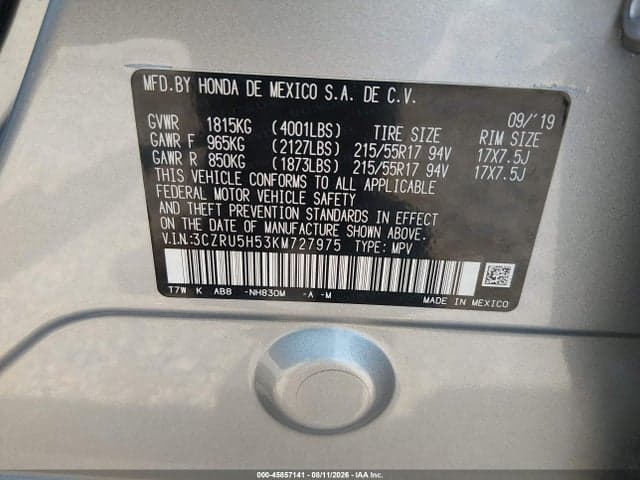 2019 HONDA HR-V EX 9