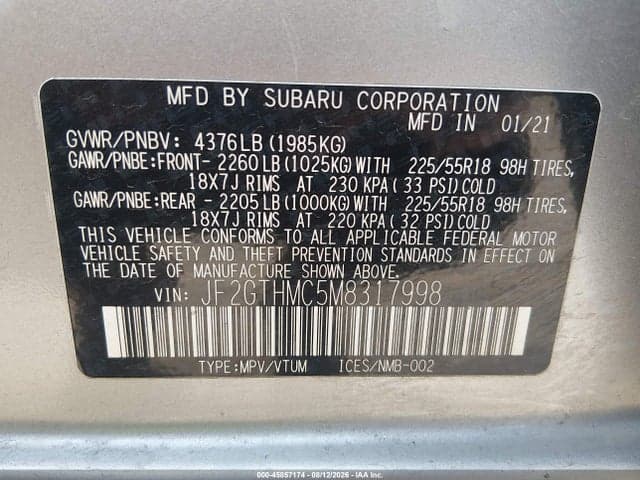 2021 SUBARU CROSSTREK LIMITED 9