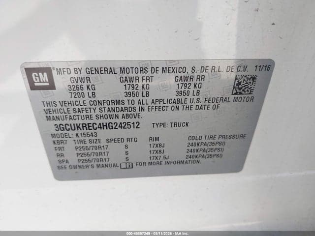 2017 CHEVROLET SILVERADO 1500 LT 9