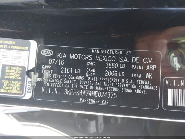 2017 KIA FORTE LX 9