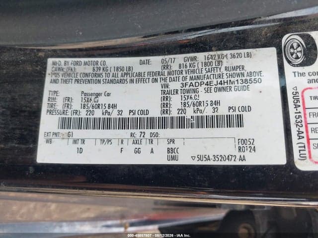 2017 FORD FIESTA SE 9