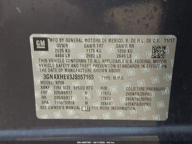 2018 CHEVROLET EQUINOX LS 9