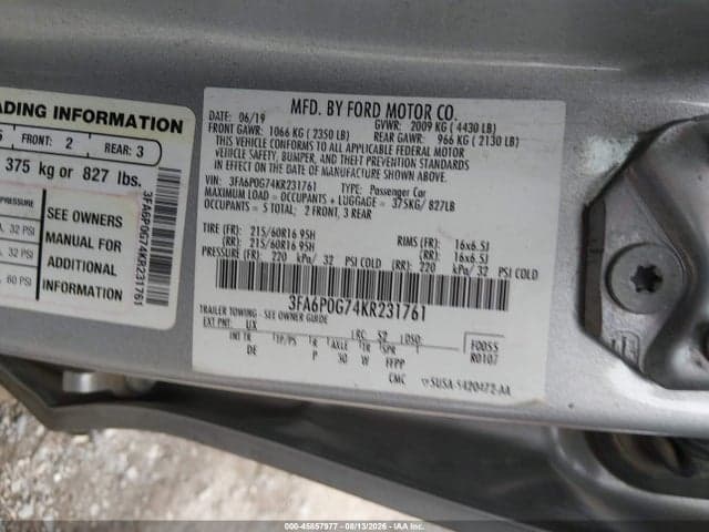 2019 FORD FUSION S 9