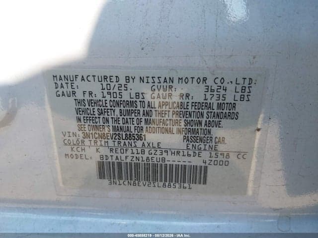 2025 NISSAN VERSA 1.6 SV 9
