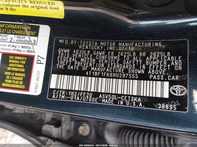 2017 TOYOTA CAMRY SE 9