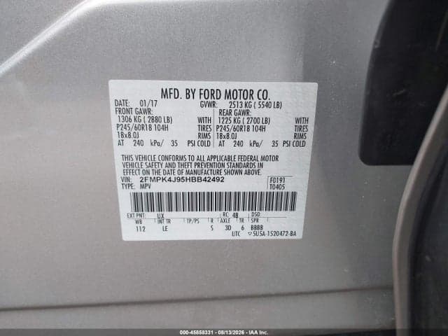 2017 FORD EDGE SEL 9