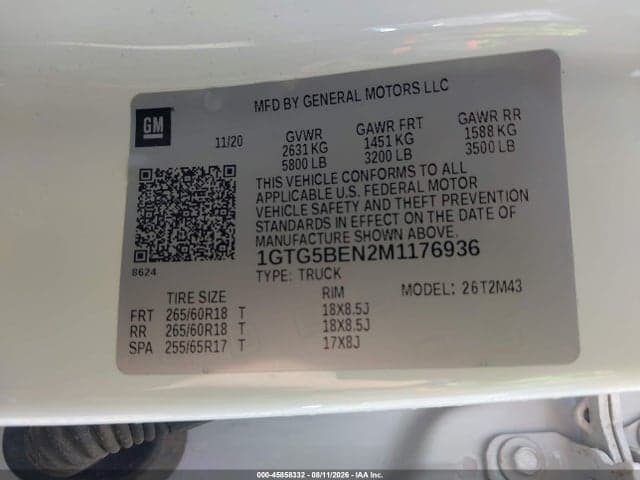 2021 GMC CANYON 2WD SHORT BOX ELEVATION STANDARD 9
