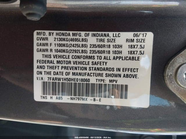 2017 HONDA CR-V EX 9
