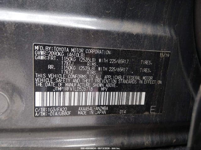 2020 TOYOTA RAV4 XLE 9