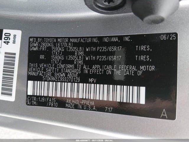 2025 TOYOTA SIENNA LE 9