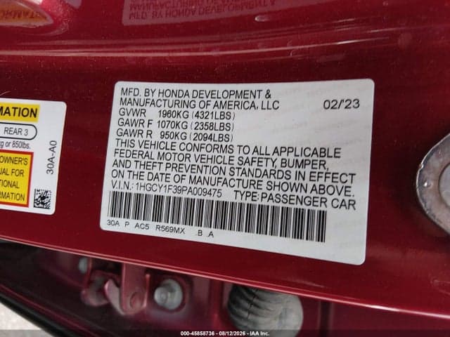 2023 HONDA ACCORD EX 9