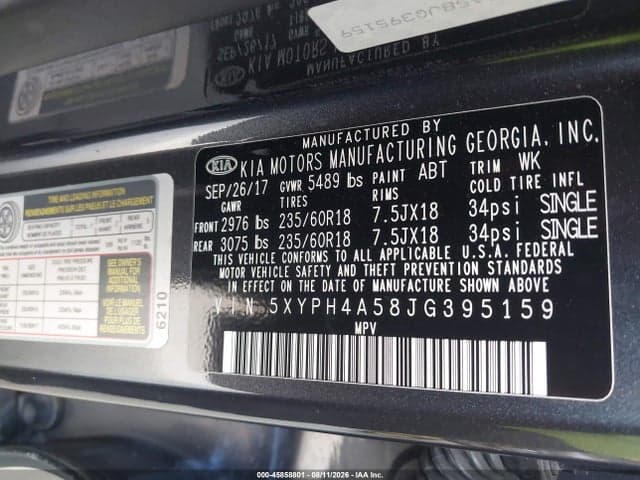2018 KIA SORENTO 3.3L EX 9