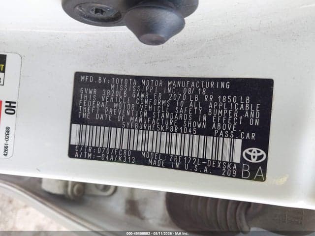 2019 TOYOTA COROLLA SE 9