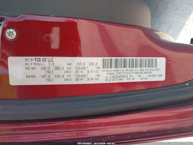 2019 DODGE GRAND CARAVAN GT 9