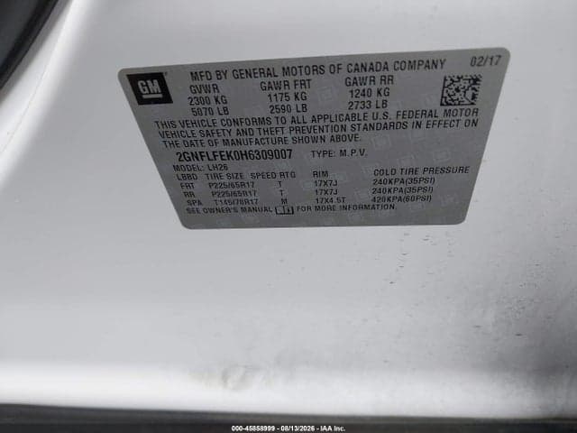 2017 CHEVROLET EQUINOX LT 9