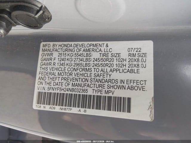 2022 HONDA PILOT 2WD SPECIAL EDITION 9